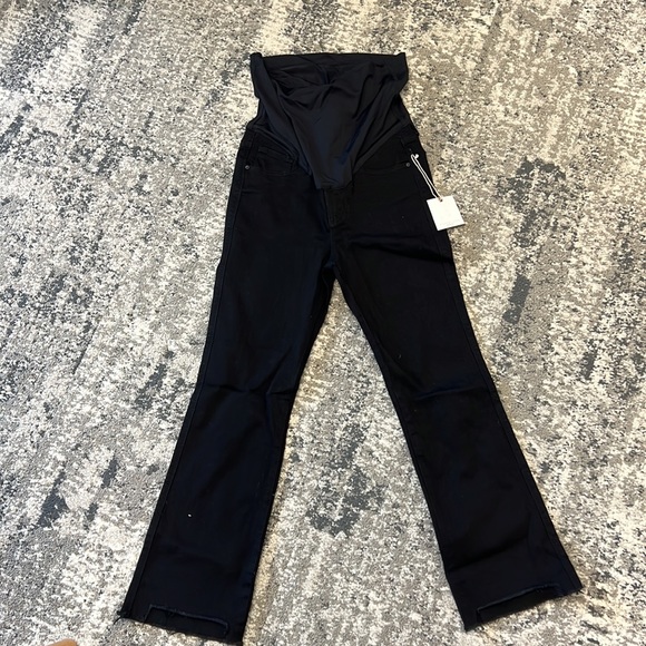 PinkBlush Black Cropped Raw Hem Maternity Jeans Size 27 - Picture 2 of 4